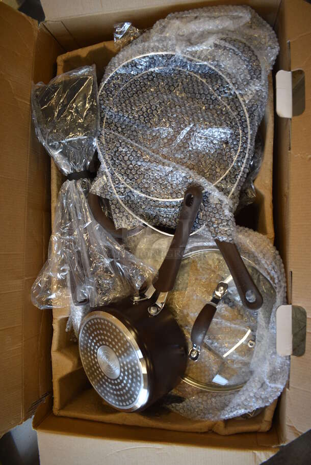 BRAND NEW SCRATCH AND DENT! NutriChef NCCW14SBR Kitchenware Pots and Pans Set - Image 3 of 8