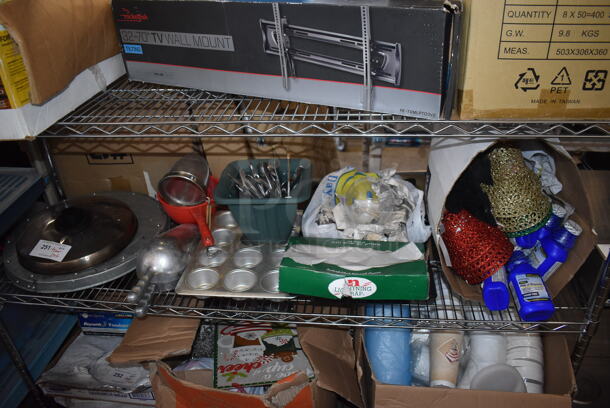 ALL ONE MONEY! Tier Lot of Various Items Including Muffin Baking Pan, Utensils and Decor