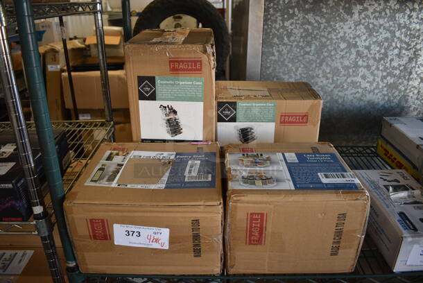 4 Boxes of BRAND NEW! Pantry Shelf, Lazy Susan Turntable and 2 Cosmetic Organizer Cases. 4 Times Your Bid! - Image 1 of 6