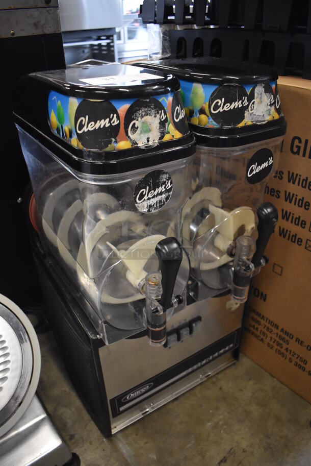Omega Stainless Steel Commercial Countertop 2 Hopper Slushie Machine. 16x20x30.5. Tested and Working! - Image 2 of 6
