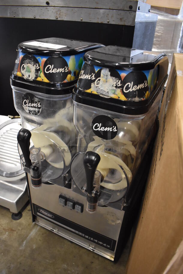 Omega Stainless Steel Commercial Countertop 2 Hopper Slushie Machine. 16x20x30.5. Tested and Working! - Image 3 of 6