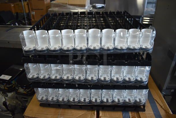 ALL ONE MONEY! Lot of 2 Boxes and Various Pieces of Black Poly Drink Sliders. 28x28.5x4 - Image 1 of 5