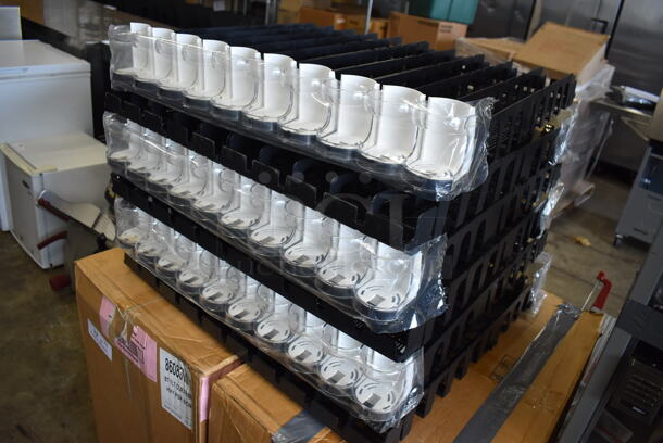 ALL ONE MONEY! Lot of 2 Boxes and Various Pieces of Black Poly Drink Sliders. 28x28.5x4 - Image 3 of 5