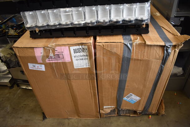 ALL ONE MONEY! Lot of 2 Boxes and Various Pieces of Black Poly Drink Sliders. 28x28.5x4 - Image 4 of 5