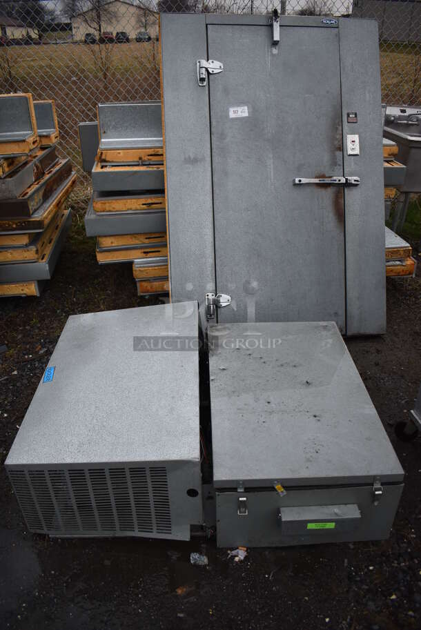 Norlake 6'x6'x6.5' SELF CONTAINED Walk In Cooler Box w/ Floor, Copeland KAMB-007E-CAV-800 208-230 Volt, 1 Phase Compressor and Norlake Condenser. Picture of the Unit Before Removal Is Included In the Listing. - Image 8 of 12