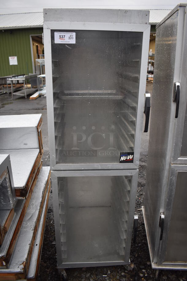 Nu Vu Metal Commercial Enclosed Pan Transport Rack on Commercial Casters. 22x28x70