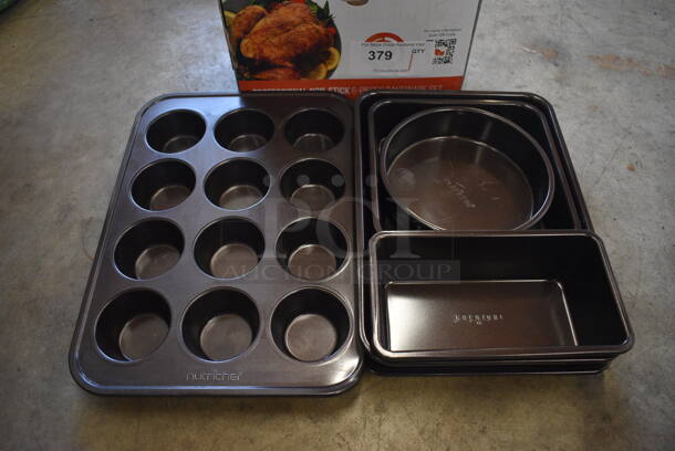 IN ORIGINAL BOX! NutriChef NCBK6TR7 Metal Baking Pan Set