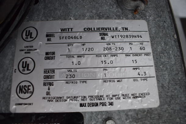 6'x8'x7' Walk In Box w/ Copeland RS64C2E-CAV-101 208/230 Volt, 1 Phase Compressor and Witt SFE046LD 208-230 Volt, 1 Phase Condenser. No Floor. - Image 7 of 10