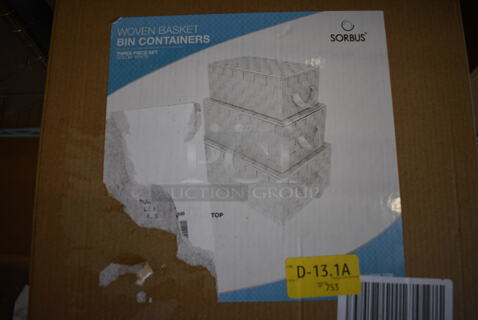 BRAND NEW SCRATCH AND DENT! Sorbus Woven Basket Bin Containers