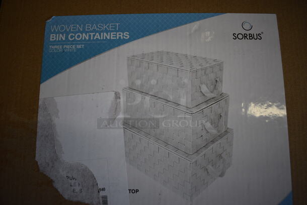 BRAND NEW SCRATCH AND DENT! Sorbus Woven Basket Bin Containers - Image 2 of 3