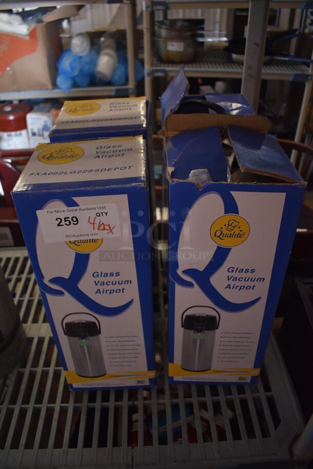 4 IN ORIGINAL BOX! Qualite Stainless Steel Air Pots. 6x8x17. 4 Times Your Bid! - Image 2 of 8