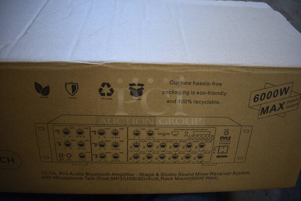BRAND NEW SCRATCH AND DENT! Pyle PT12050CH 12 Channel Mixing Amplifier. 17x11x4 - Image 6 of 6