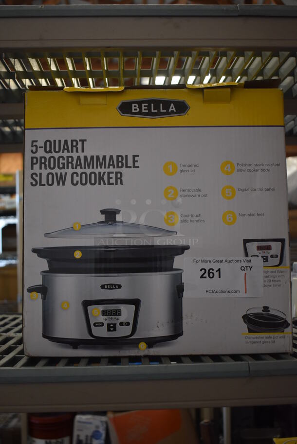 BRAND NEW SCRATCH AND DENT! Bella 5 Quart Programmable Slow Cooker - Image 1 of 4
