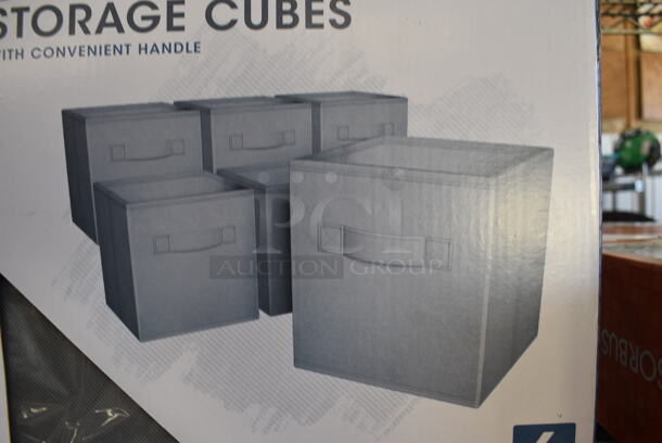 BRAND NEW IN BOX! 6 Sorbus Gray Collapsible Storage Cubes. 11x11x10.5 - Image 2 of 4