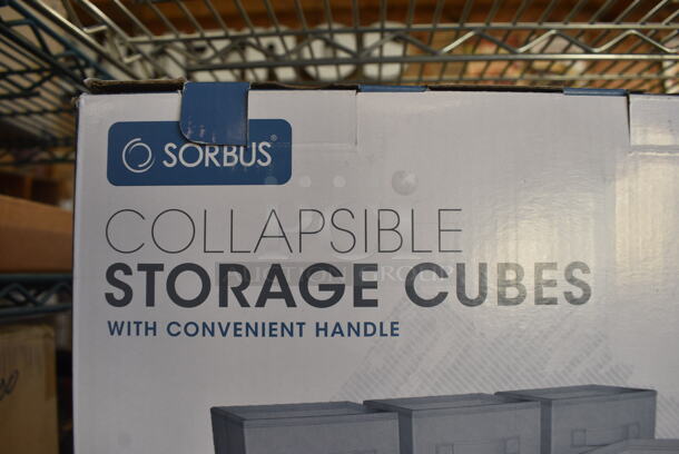 BRAND NEW IN BOX! 6 Sorbus Gray Collapsible Storage Cubes. 11x11x10.5 - Image 3 of 4