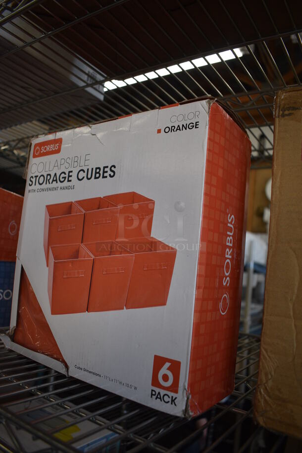2 BRAND NEW IN BOX! 6 Sorbus Orange Collapsible Storage Cubes. 11x11x10.5. 2 Times Your Bid! - Image 3 of 3