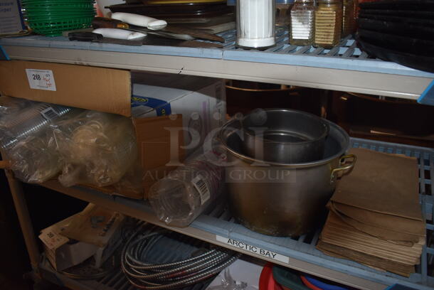 ALL ONE MONEY! Tier Lot of Various Items Including Paper Products and Metal Pot - Image 2 of 4