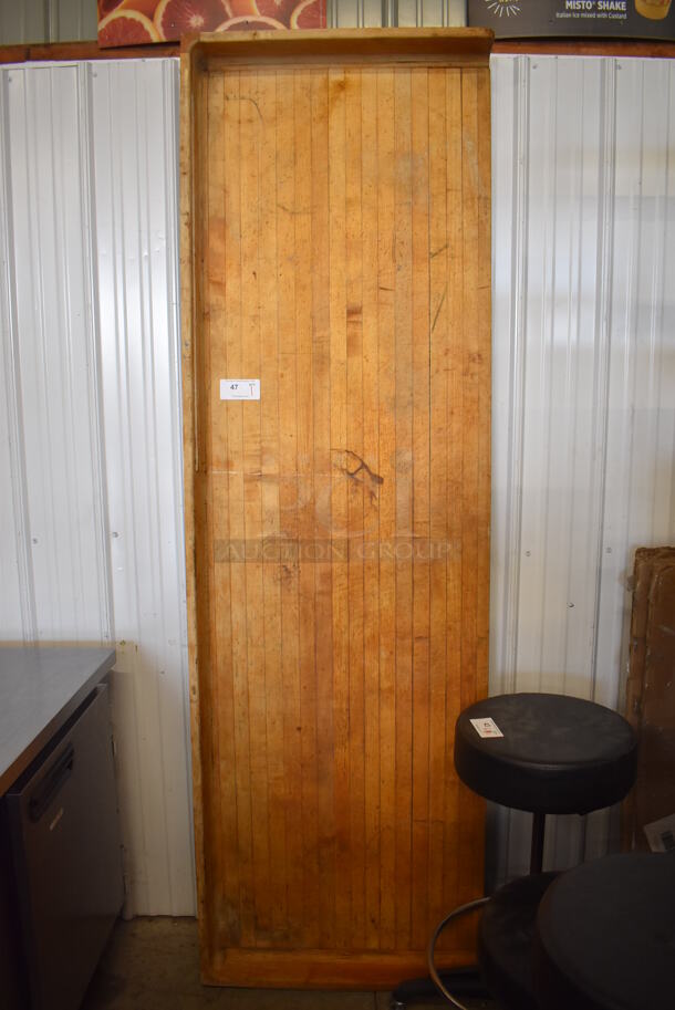 Butcher Block Tabletop w/ Back and Side Splash Guards. 96x30x6 - Image 1 of 5