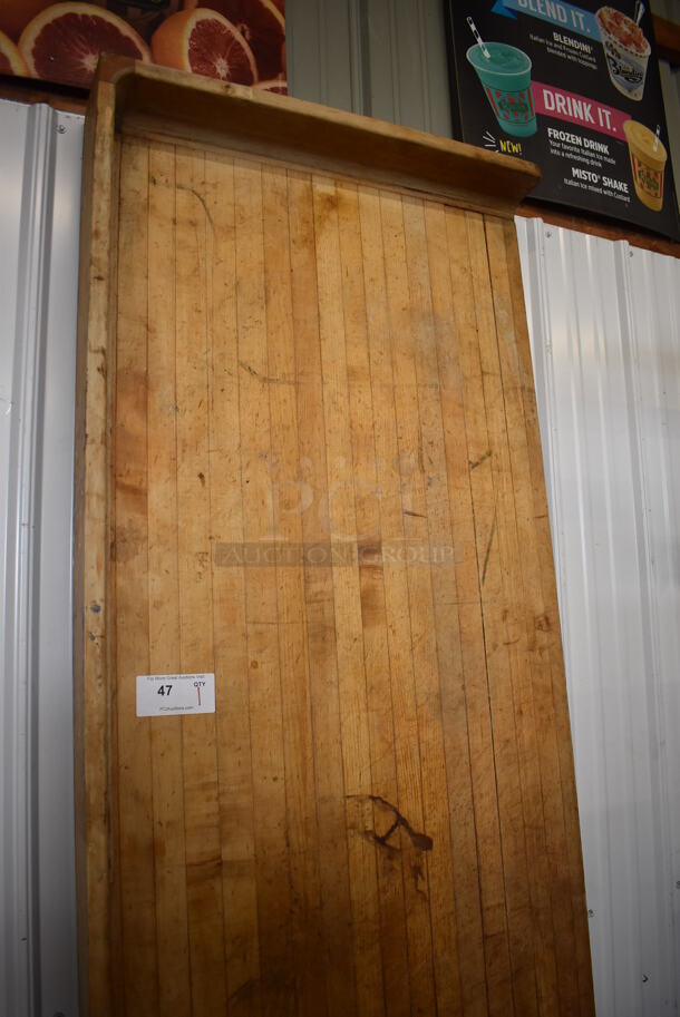 Butcher Block Tabletop w/ Back and Side Splash Guards. 96x30x6 - Image 2 of 5