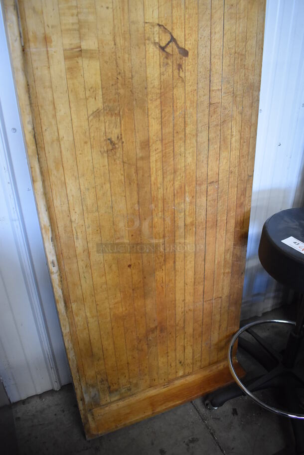 Butcher Block Tabletop w/ Back and Side Splash Guards. 96x30x6 - Image 3 of 5