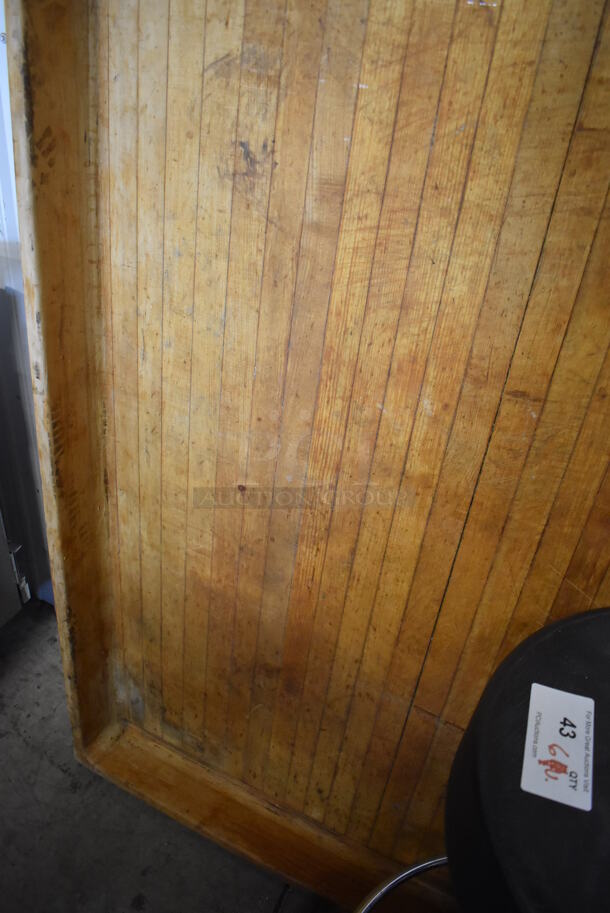 Butcher Block Tabletop w/ Back and Side Splash Guards. 96x30x6 - Image 4 of 5