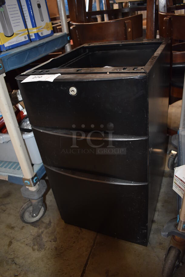 Black Metal 3 Drawer Filing Cabinet. 15x21x27 - Image 2 of 5