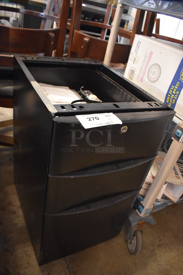 Black Metal 3 Drawer Filing Cabinet. 15x21x27 - Image 3 of 5