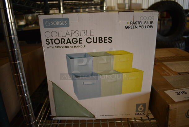 2 BRAND NEW IN BOX! 6 Sorbus Pastel Collapsible Storage Cubes. 11x11x10.5. 2 Times Your Bid!