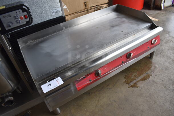 LIKE NEW! Avantco 177EG36N Stainless Steel Commercial Countertop Electric Powered Flat Top Griddle w/ Thermostatic Controls. 208/240 Volts, 3 Phase. Unit Has Only Been Used a Few Times! 36x20x13.5. Tested and Working! - Image 3 of 7