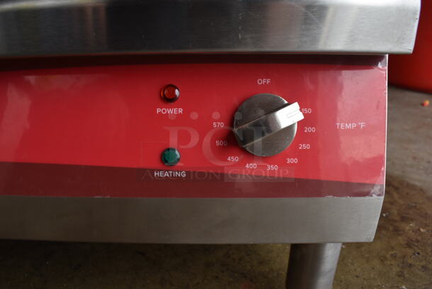 LIKE NEW! Avantco 177EG36N Stainless Steel Commercial Countertop Electric Powered Flat Top Griddle w/ Thermostatic Controls. 208/240 Volts, 3 Phase. Unit Has Only Been Used a Few Times! 36x20x13.5. Tested and Working! - Image 5 of 7