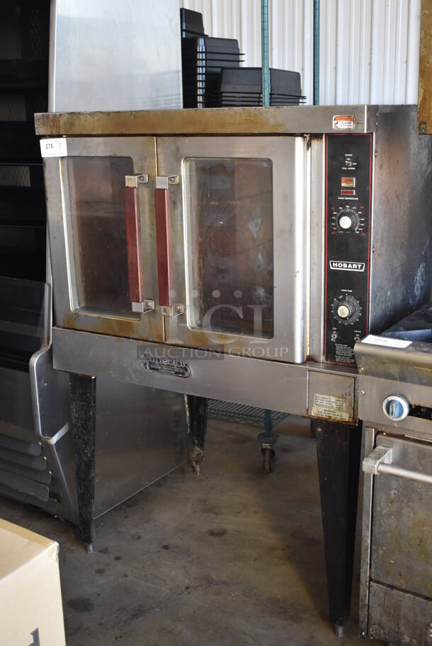 Hobart Stainless Steel Commercial Natural Gas Powered Full Size Convection Oven w/ View Through Doors, Metal Oven Racks and Thermostatic Controls on Metal Legs. 40x32x58 - Image 6 of 6