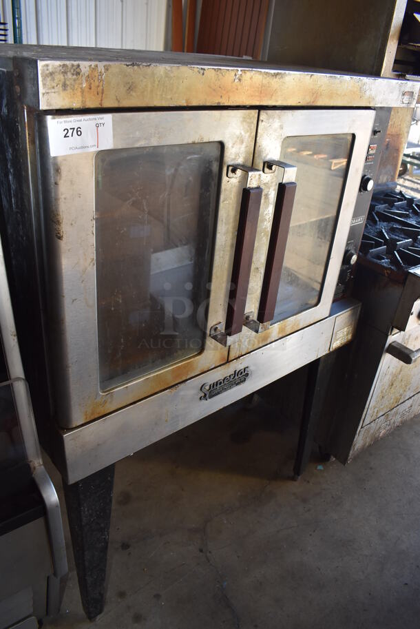 Hobart Stainless Steel Commercial Natural Gas Powered Full Size Convection Oven w/ View Through Doors, Metal Oven Racks and Thermostatic Controls on Metal Legs. 40x32x58 - Image 2 of 6