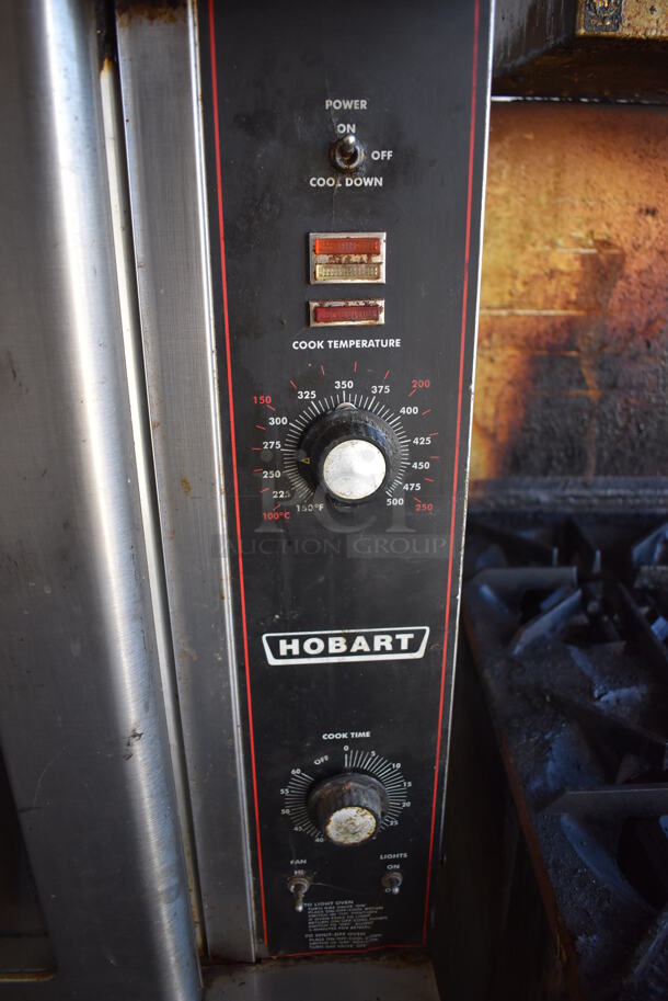 Hobart Stainless Steel Commercial Natural Gas Powered Full Size Convection Oven w/ View Through Doors, Metal Oven Racks and Thermostatic Controls on Metal Legs. 40x32x58 - Image 4 of 6