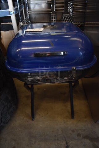 Blue and Black Metal Floor Style Grill. 21x24x30