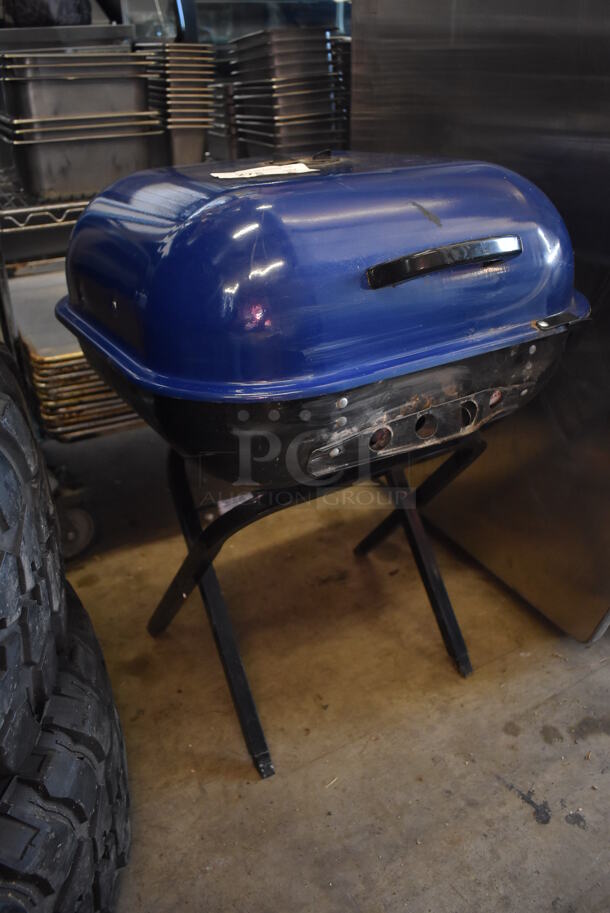 Blue and Black Metal Floor Style Grill. 21x24x30 - Image 2 of 5