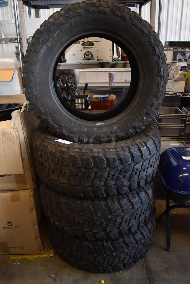 4 Federal Tires. 35x12.50R20 LT 121Q 10PR/LR E. 34x12x34. 4 Times Your Bid! - Image 1 of 8