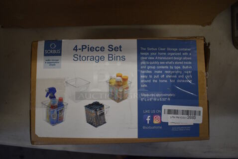 BRAND NEW SCRATCH AND DENT! Sorbus 4 Piece Set Storage Bins