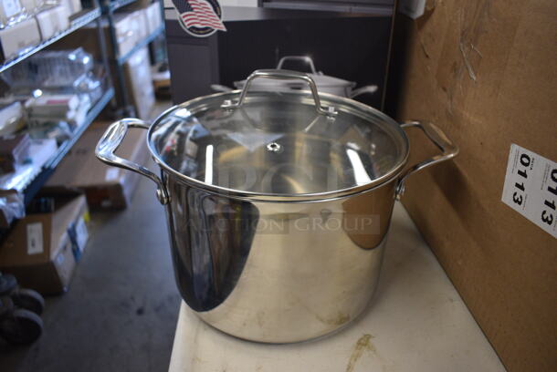 BRAND NEW SCRATCH AND DENT! NutriChef SCSP8 Stainless Steel Stock Pot w/ Lid. 14x10.5x7