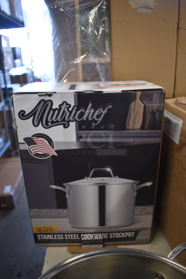 BRAND NEW SCRATCH AND DENT! NutriChef SCSP8 Stainless Steel Stock Pot w/ Lid. 14x10.5x7 - Image 4 of 4
