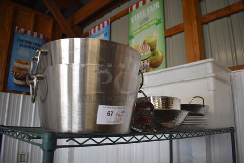 ALL ONE MONEY! Tier Lot of Various Items Including Metal Bowls and Poly Bins 