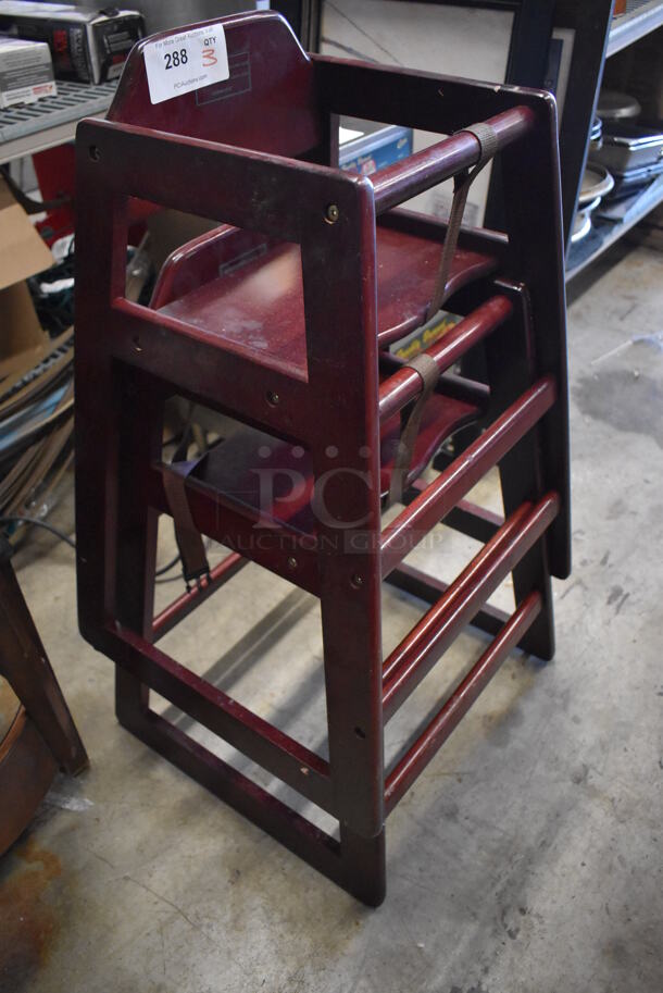 3 Wood Pattern High Chairs. 20x20x29. 3 Times Your Bid! - Image 2 of 5