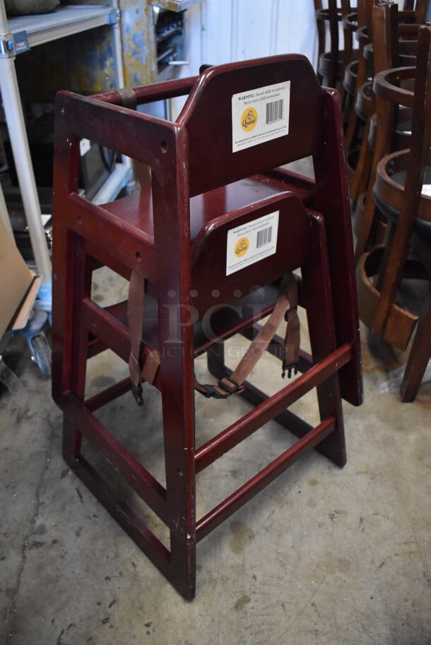 3 Wood Pattern High Chairs. 20x20x29. 3 Times Your Bid! - Image 4 of 5