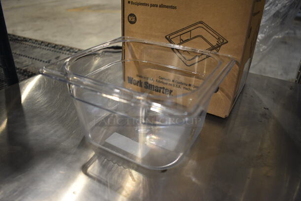 6 BRAND NEW IN BOX! Rubbermaid FG105P00CLR Clear Poly 1/6 Size Drop In Bins. 1/6x4. 6 Times Your Bid! - Image 2 of 6