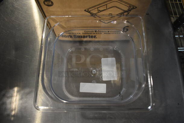 6 BRAND NEW IN BOX! Rubbermaid FG105P00CLR Clear Poly 1/6 Size Drop In Bins. 1/6x4. 6 Times Your Bid! - Image 4 of 6