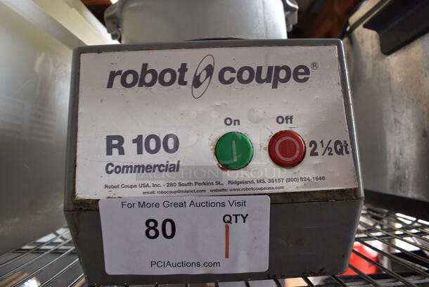 Robot Coupe R 100 Metal Commercial Countertop Food Processor w/ Poly Continuous Feed Head and S Blade. 120 Volts, 1 Phase. 7.5x12.5x13. Tested and Working! - Image 8 of 9