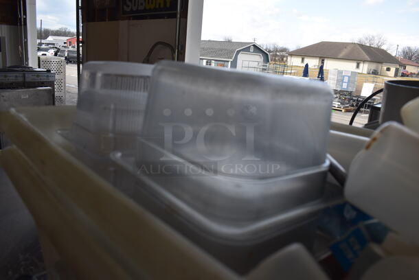 ALL ONE MONEY! Lot of Various Items Including Poly Condiment Bottles and Drop In Bins in 2 Large Poly Bins - Image 3 of 6