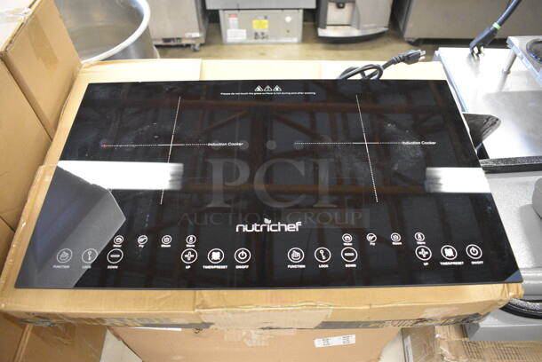 BRAND NEW SCRATCH AND DENT! NutriChef DIC16 Metal Countertop Induction Range. 120 Volts, 1 Phase. 23.5x14x2