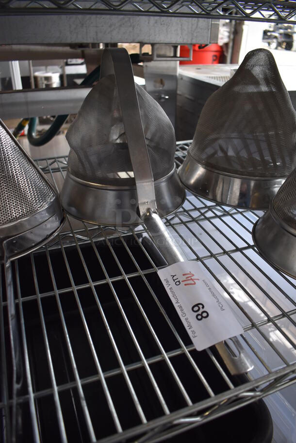 4 Various Metal Strainers; 3 Chinois and 1 China Cap. Includes 10x10x9, 19x8.5x9. 4 Times Your Bid! - Image 3 of 4