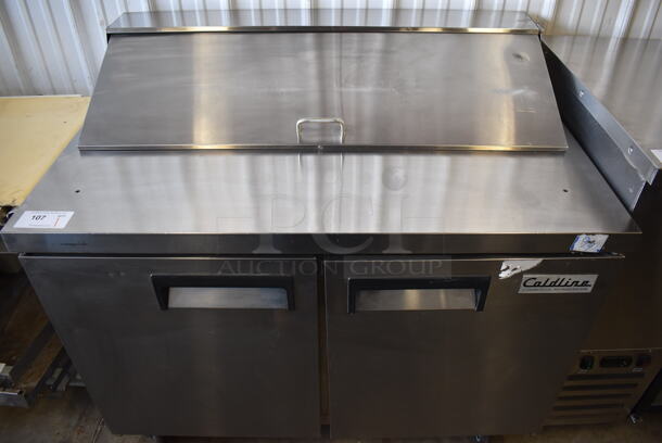 Coldline SCL2-E-HC Stainless Steel Commercial Sandwich Salad Prep Table Bain Marie Mega Top on Commercial Casters. 115 Volts, 1 Phase. 47x29.5x42.5. Tested and Working!