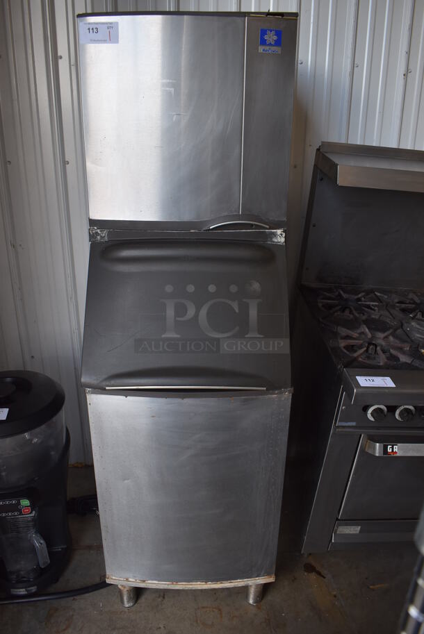 Manitowoc SY0324A Stainless Steel Commercial Ice Machine Head on Manitowoc B420 Commercial Ice Bin. 115 Volts, 1 Phase. 22x33x73.5